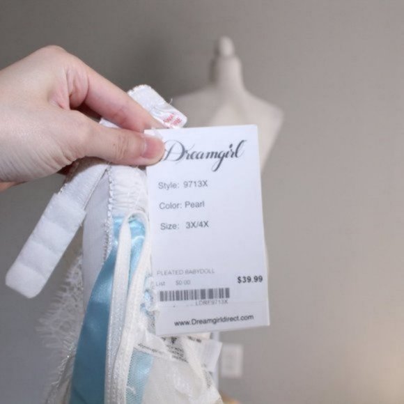 NWT Dreamgirl Pleated Lace Sheer Dress White 3X 4X - Picture 11 of 12